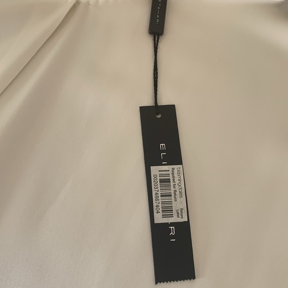 SZ SP Elie Tahari Cream/Gray Elie Long Sleeve Blouse - Picture 6 of 6